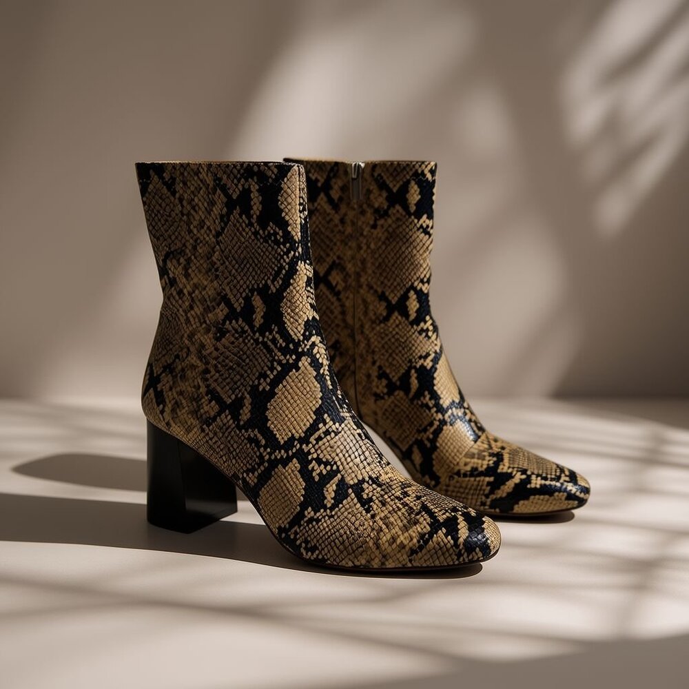 🤍 9.5 Loeffler Randall Elise Platform Ankle Booties | Snakeskin Embossed 🤍